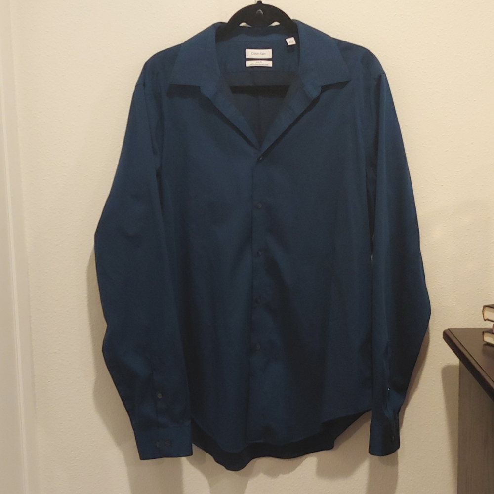 Calvin Klein Slim Fit Dress Shirt Neck Size 17 Size 36/37